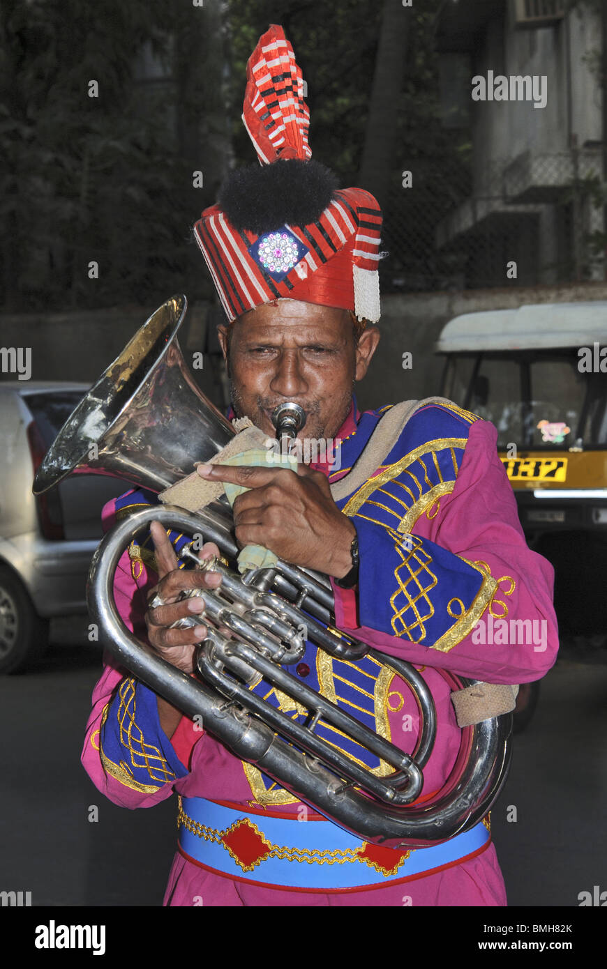 Munjan Ceremony-A Band player. Stock Photo