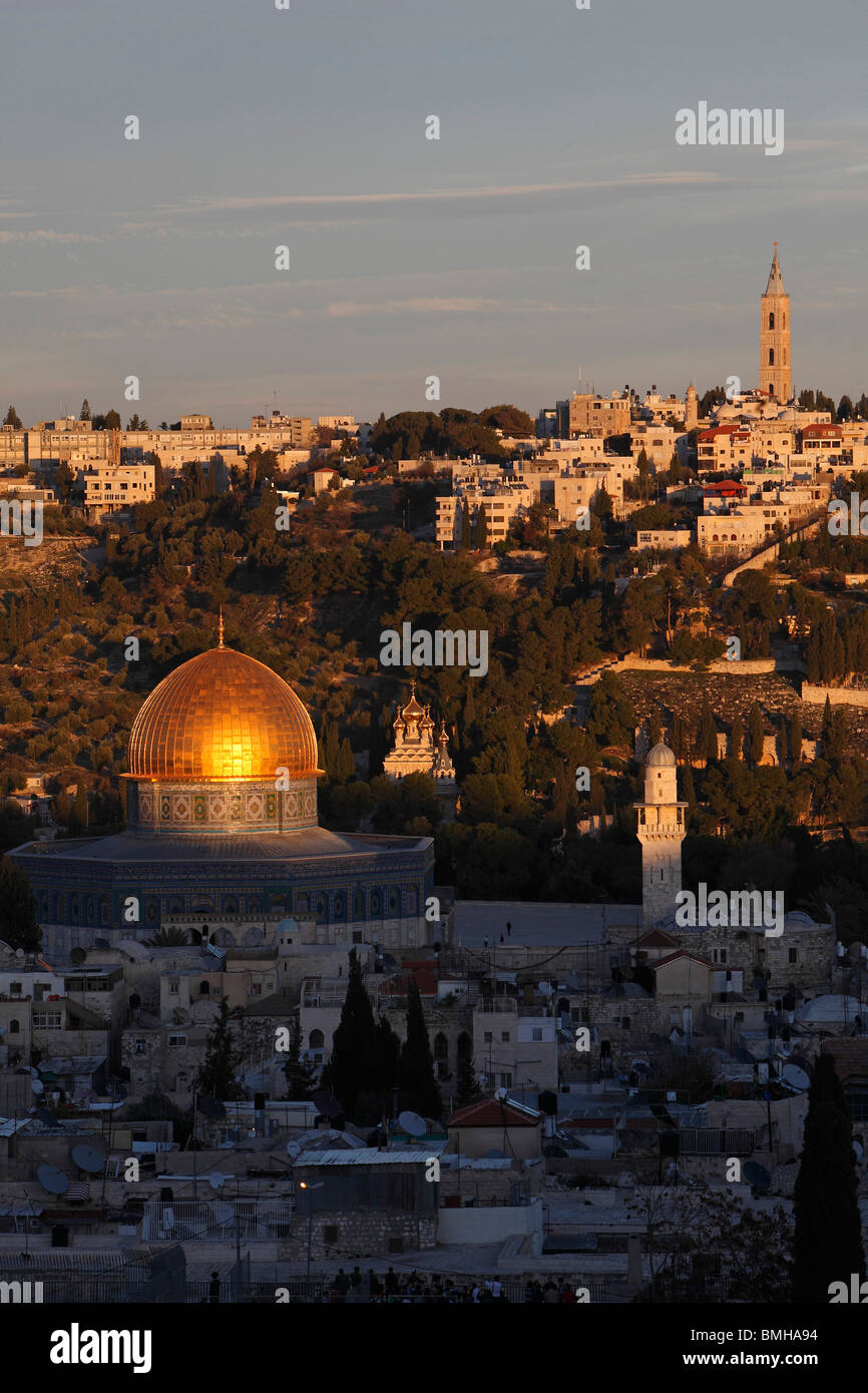 Israel Jerusalem Old city Mount of Olives from David's Tower Dome of ...