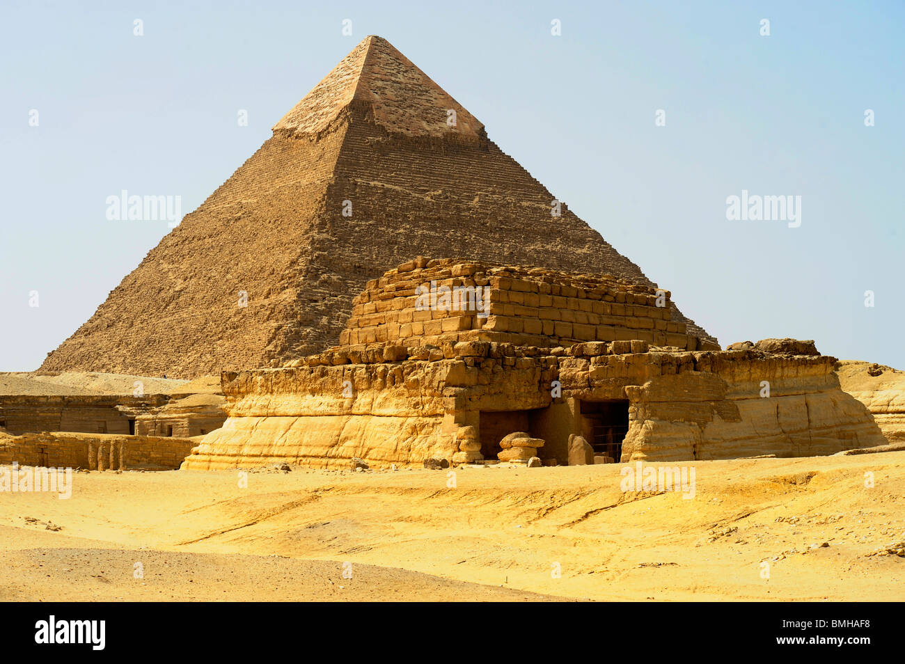 Pyramids of giza, Giza Necropolis bordering what is now El Giza, cairo , egypt Stock Photo