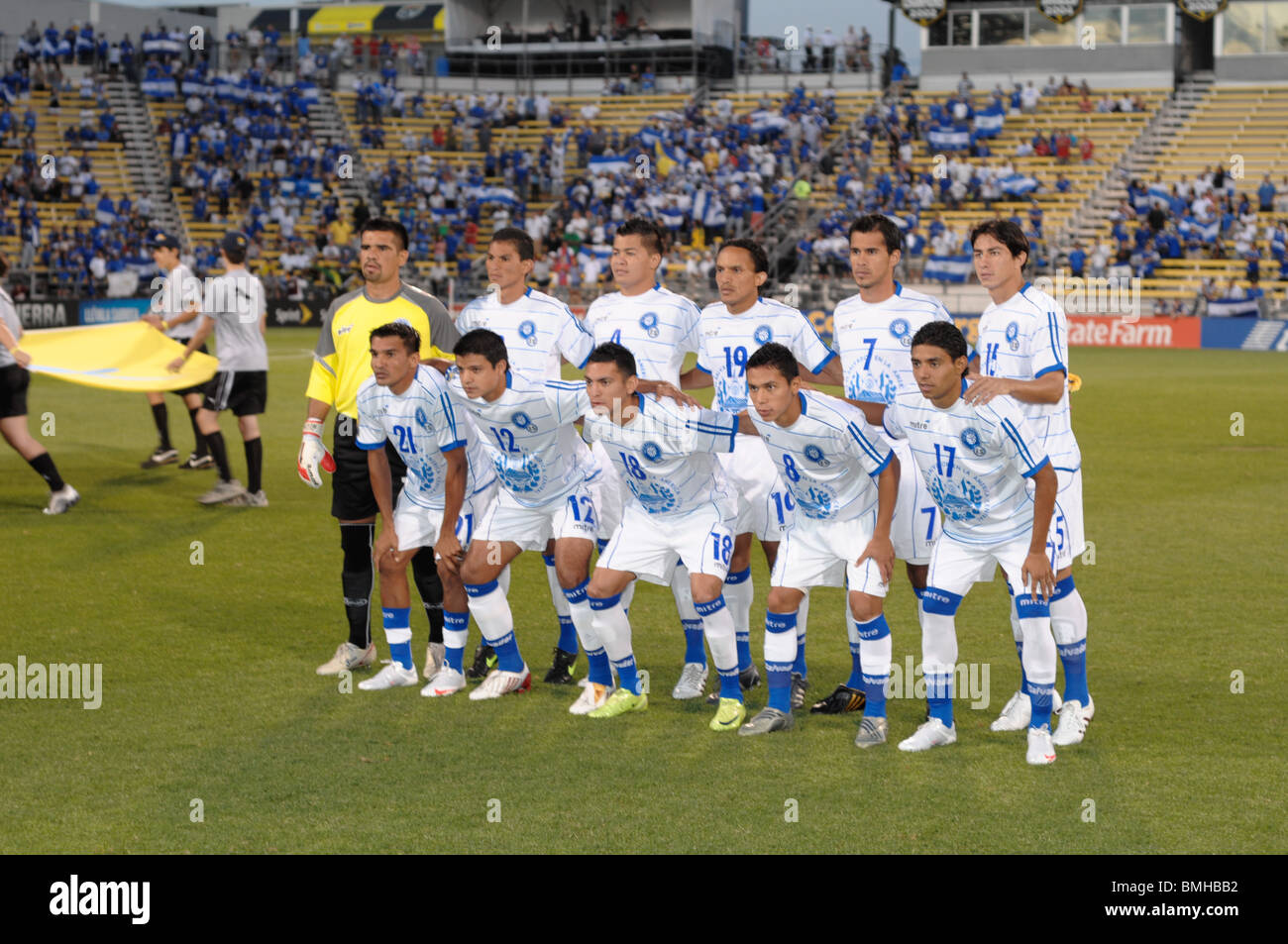 El Salvador Football team before their game at Columbus' Crew Stadium