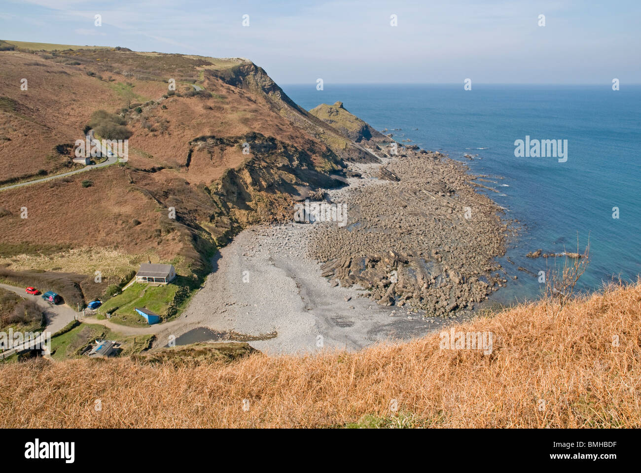 Impressive rock structures on the North Cornwall coastline at Millook ...