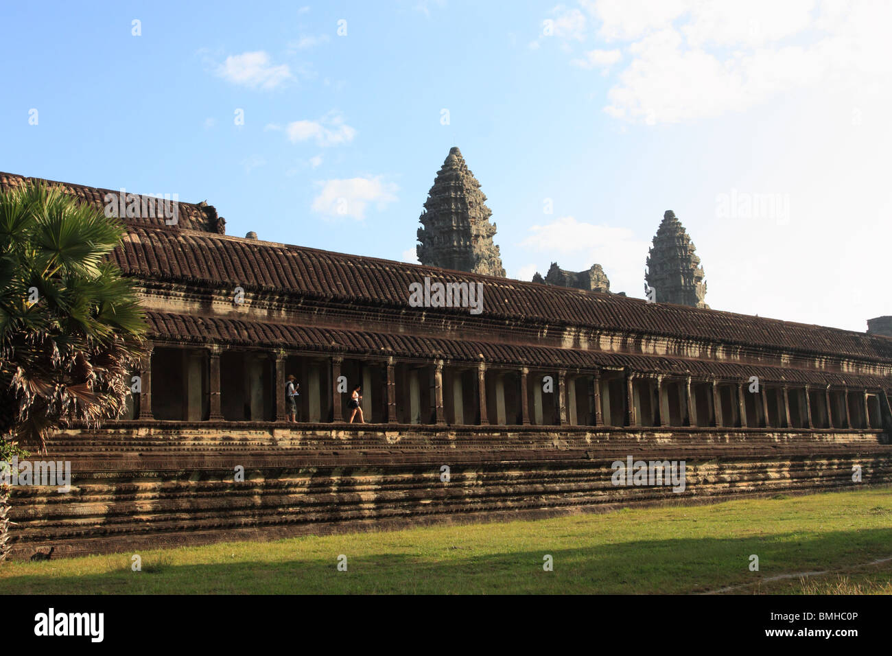 Southern galleries of Angkor Wat temple, Cambodia Stock Photo