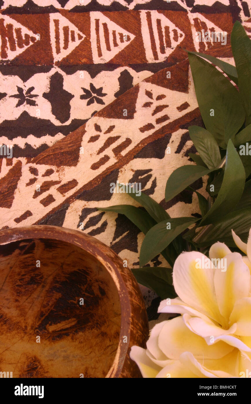 tapa bark cloth from Hawaii Stock Photo
