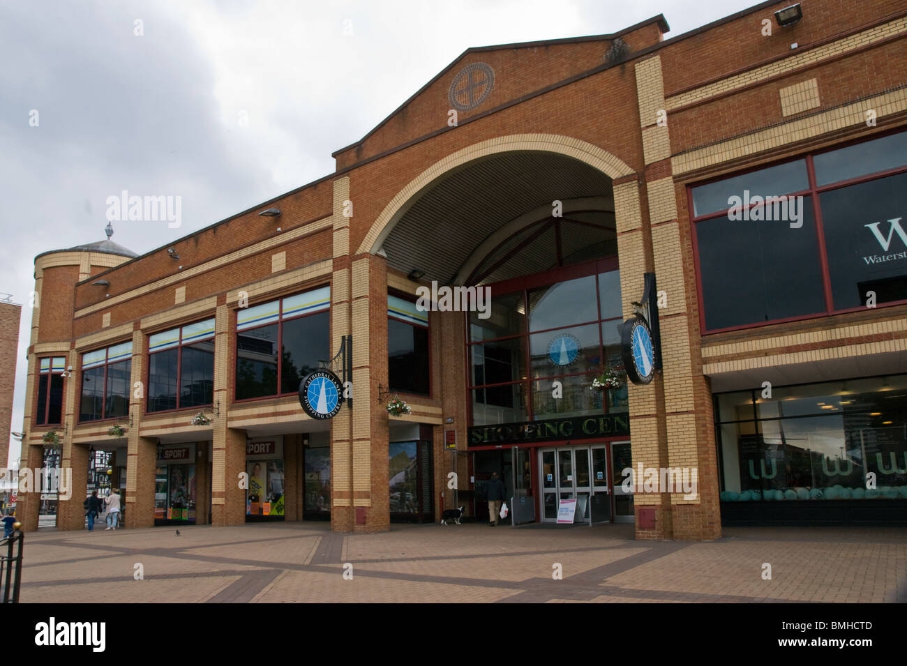 Cathedral Lanes Shopping Centre facade, Coventry, England Stock Photo