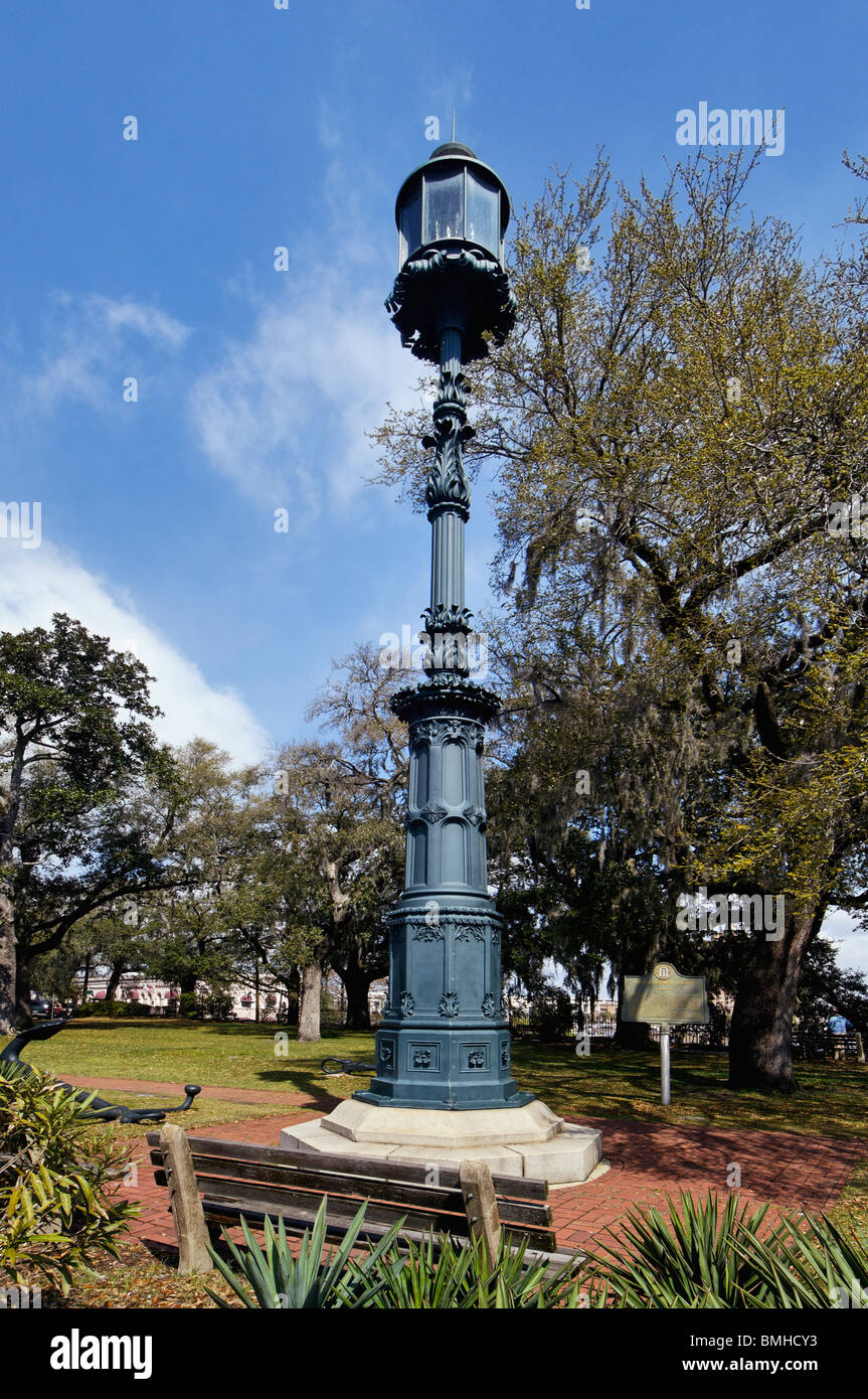 Old Harbor Light in Emmet Park in Savannah, Georgia Stock Photo
