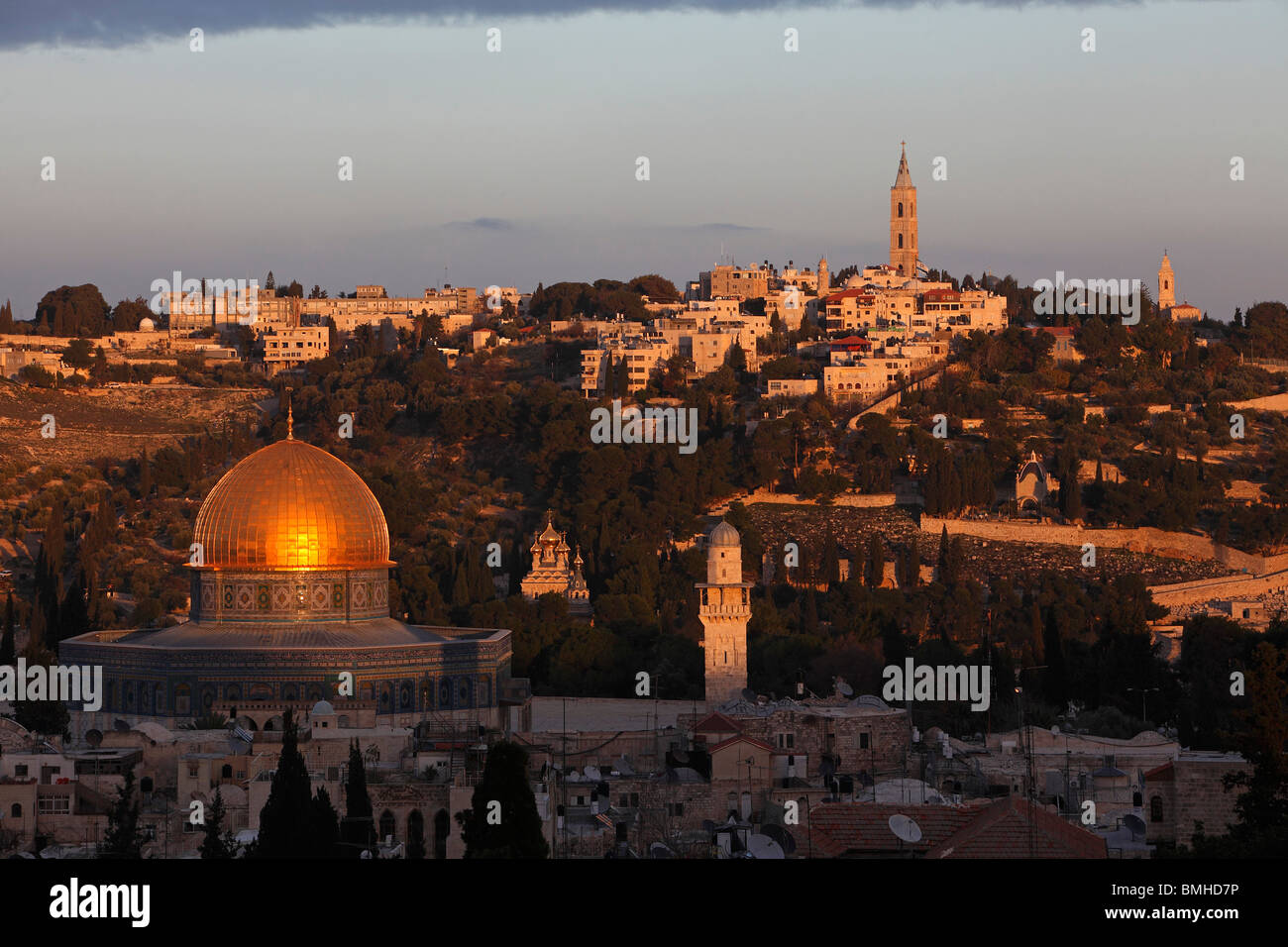 Israel Jerusalem Old city Mount of Olives from David's Tower Dome of ...
