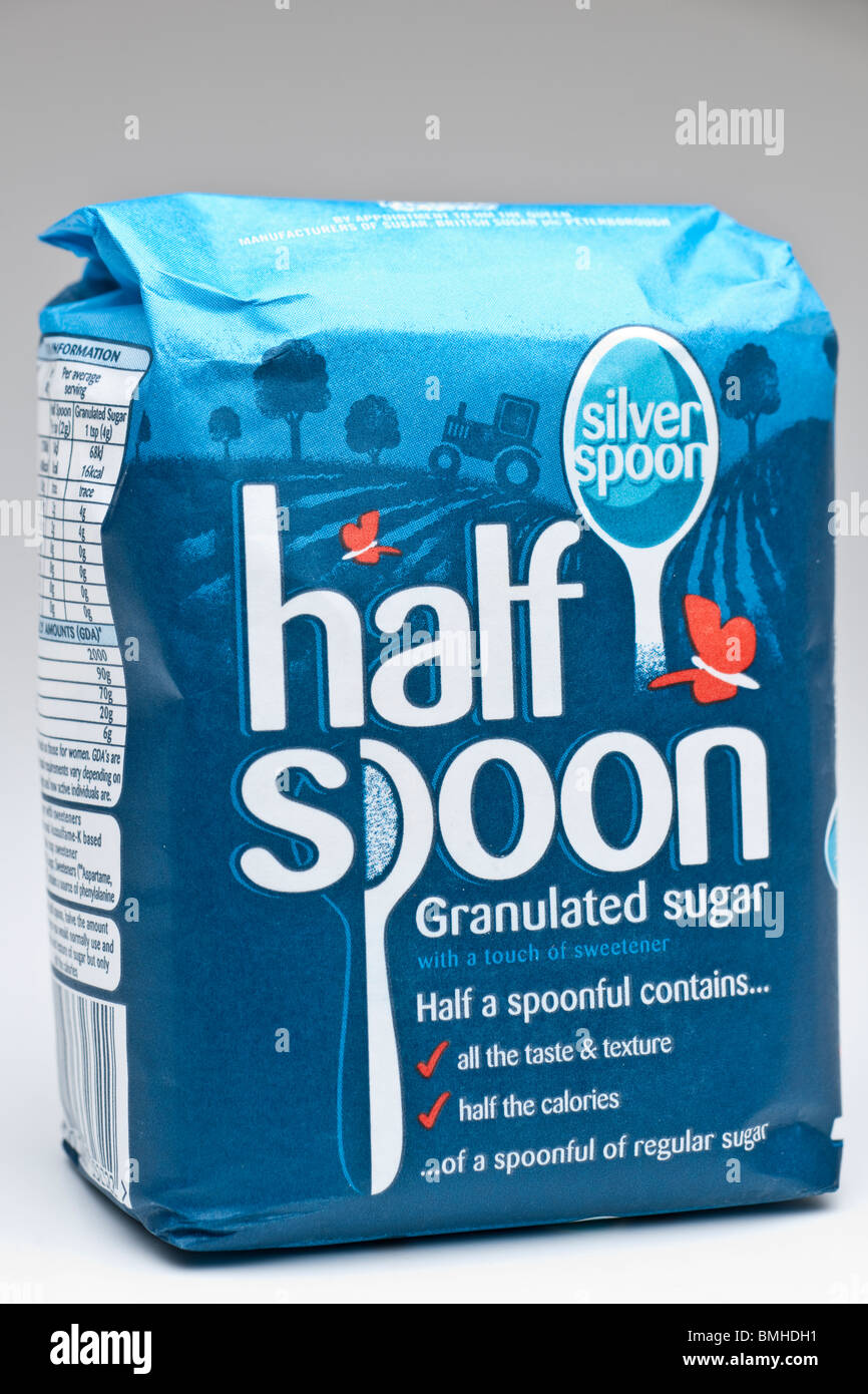 Bag of Silver spoon half spoon granulated sugar Stock Photo