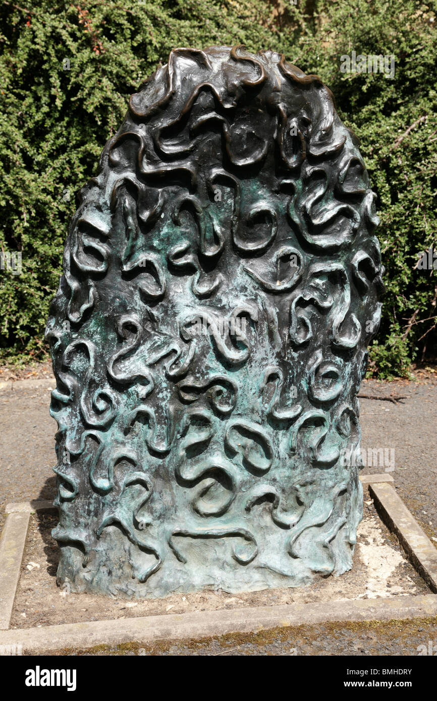 Sculpture by Seren Thomas a local blind artist outside the Castle Walls