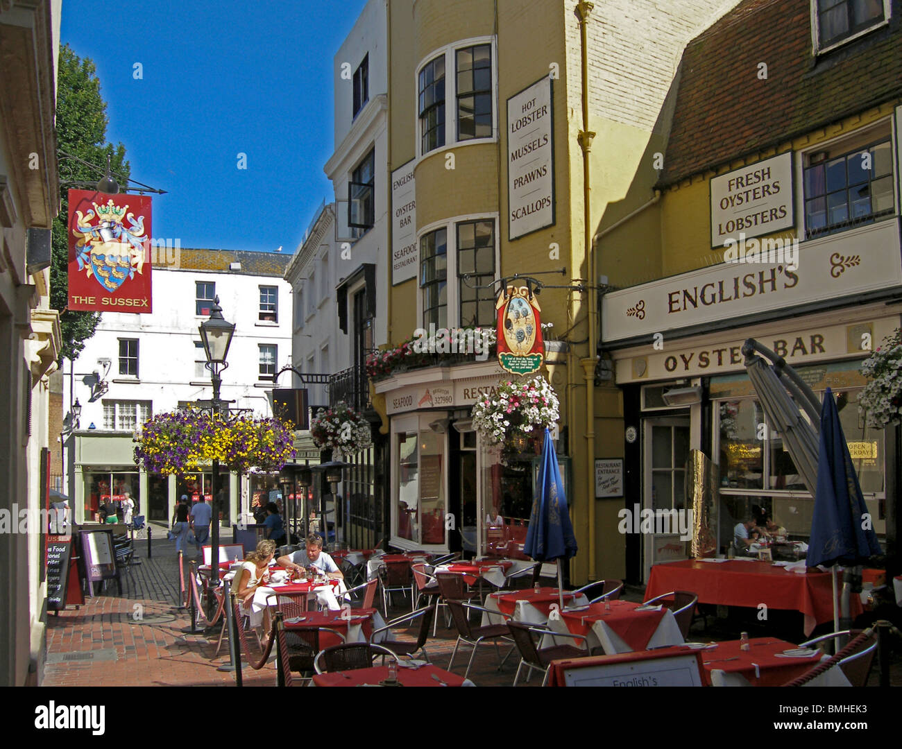 Alfresco Dinning in The Lanes, Brighton, East Sussex, England, UK, Great Stock Photo