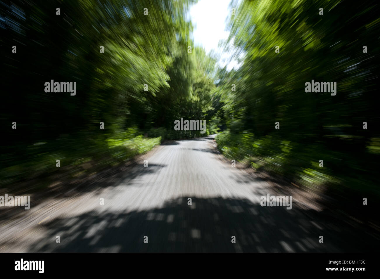 Zoomed country lane Stock Photo