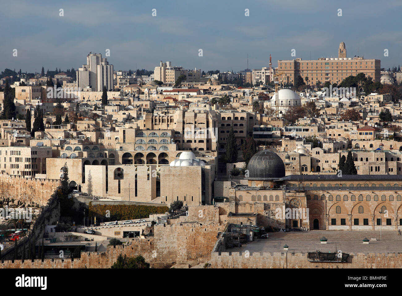 Israel,Jerusalem,Eastern Wall of the Temple Mount,Old city,El Aksa Mosque Stock Photo
