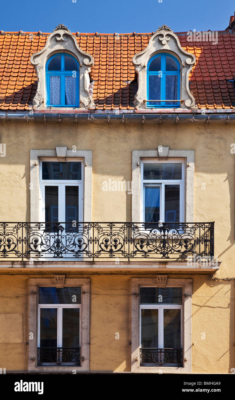 Elegant facade of a building in the Grande Rue, in the French seaside town of Boulogne-sur-Mer, France Stock Photo