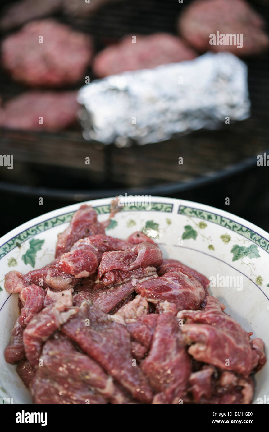 Marinated steak before going on the grill Stock Photo Alamy