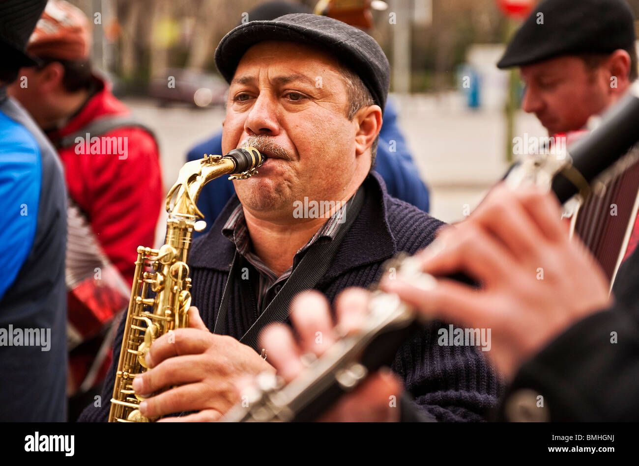 Street musicians, Madrid, Spain Stock Photo