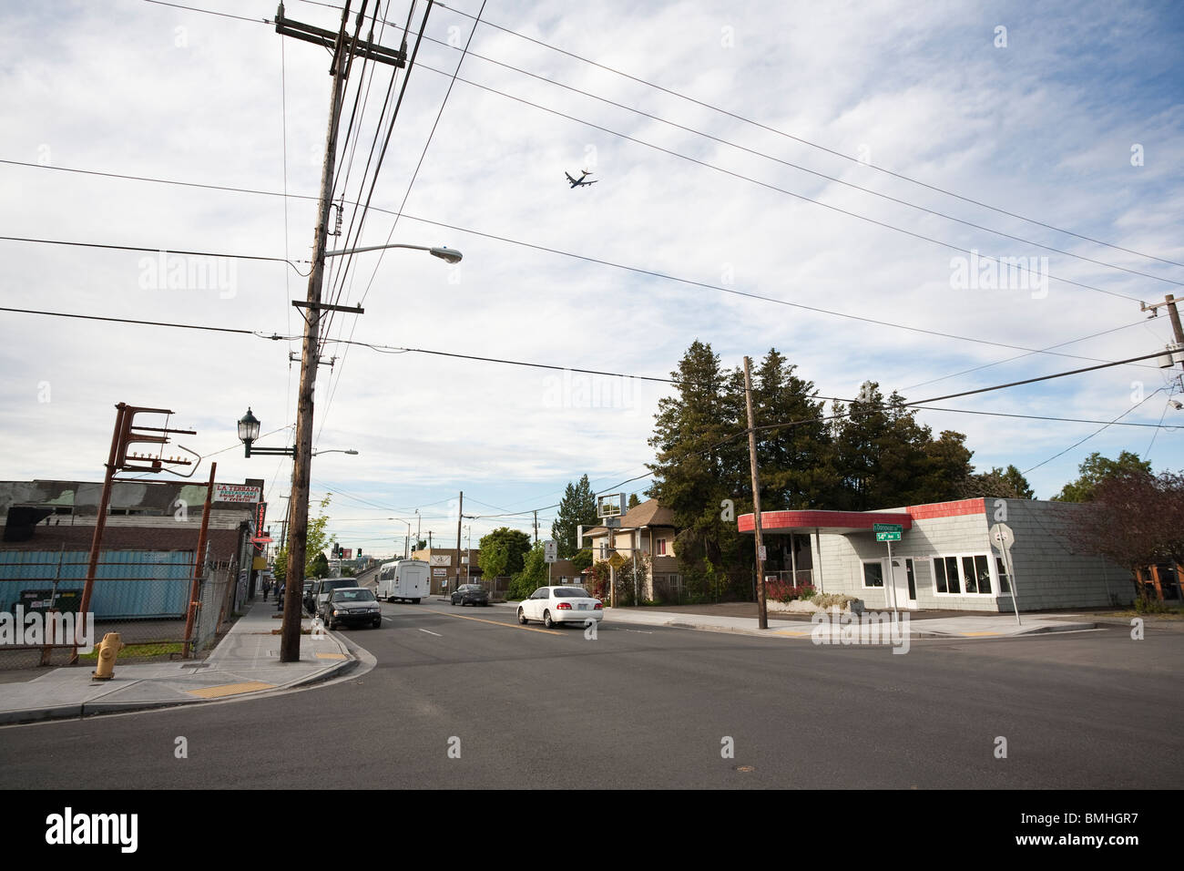 Main Business district, South Park Seattle, Washington Stock Photo