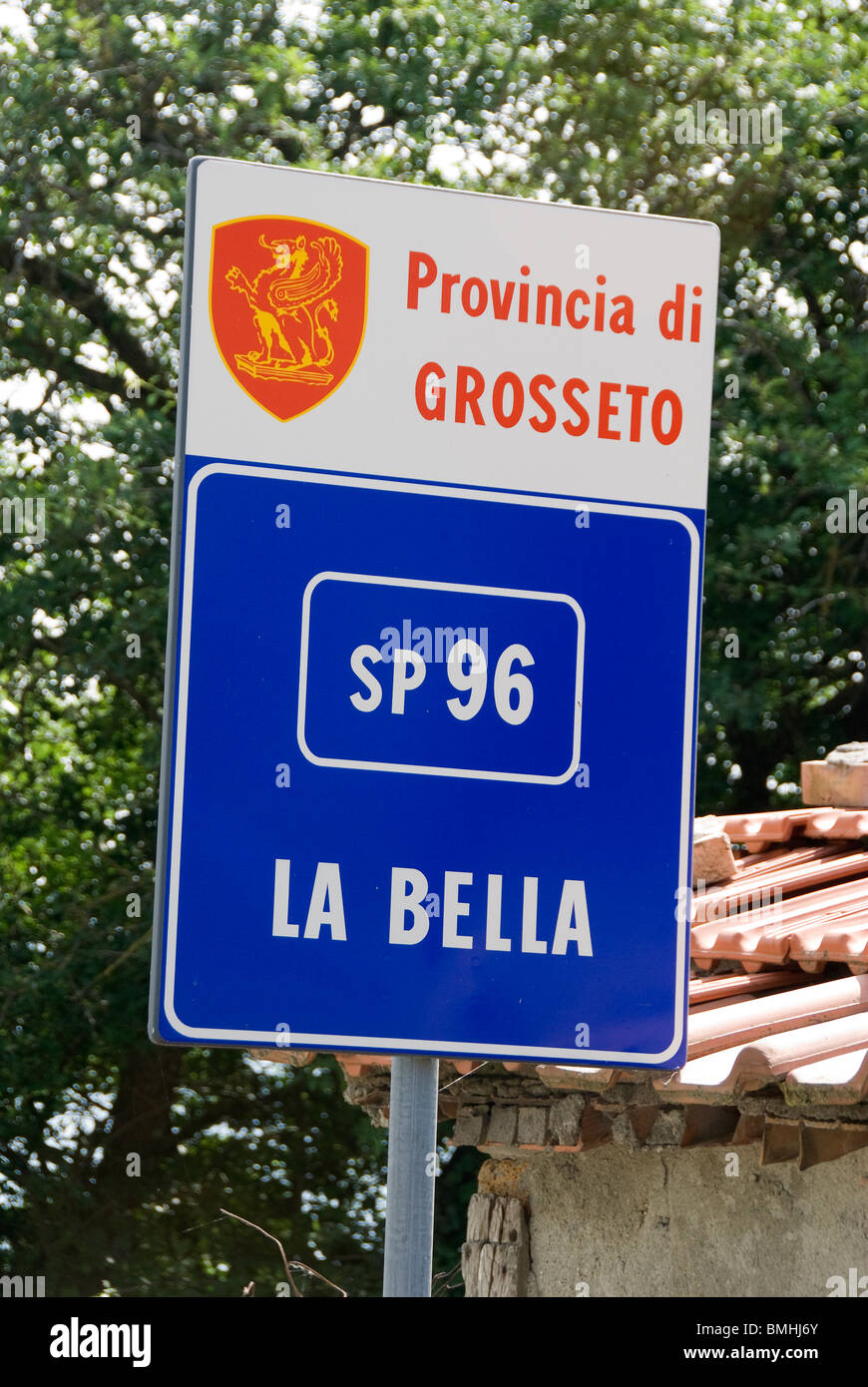 Italian road sign Stock Photo