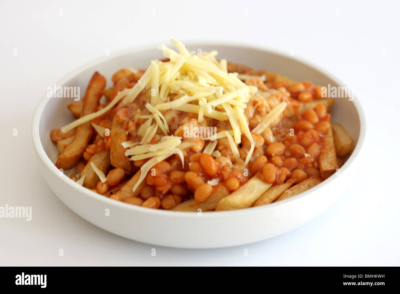 Baked Beans Cheese and Chips Stock Photo Alamy