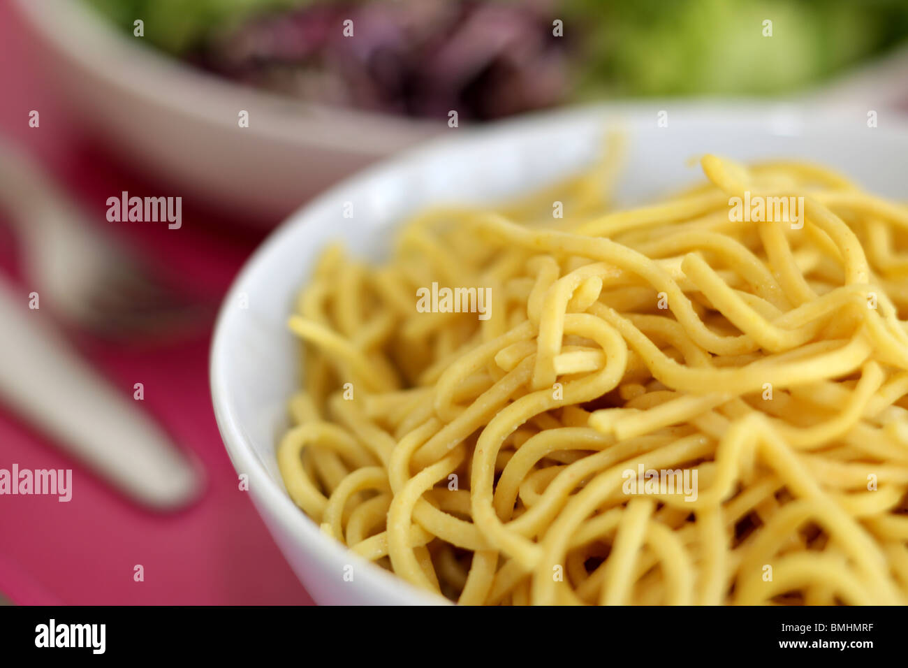 Bowl of Egg Noodles Stock Photo Alamy