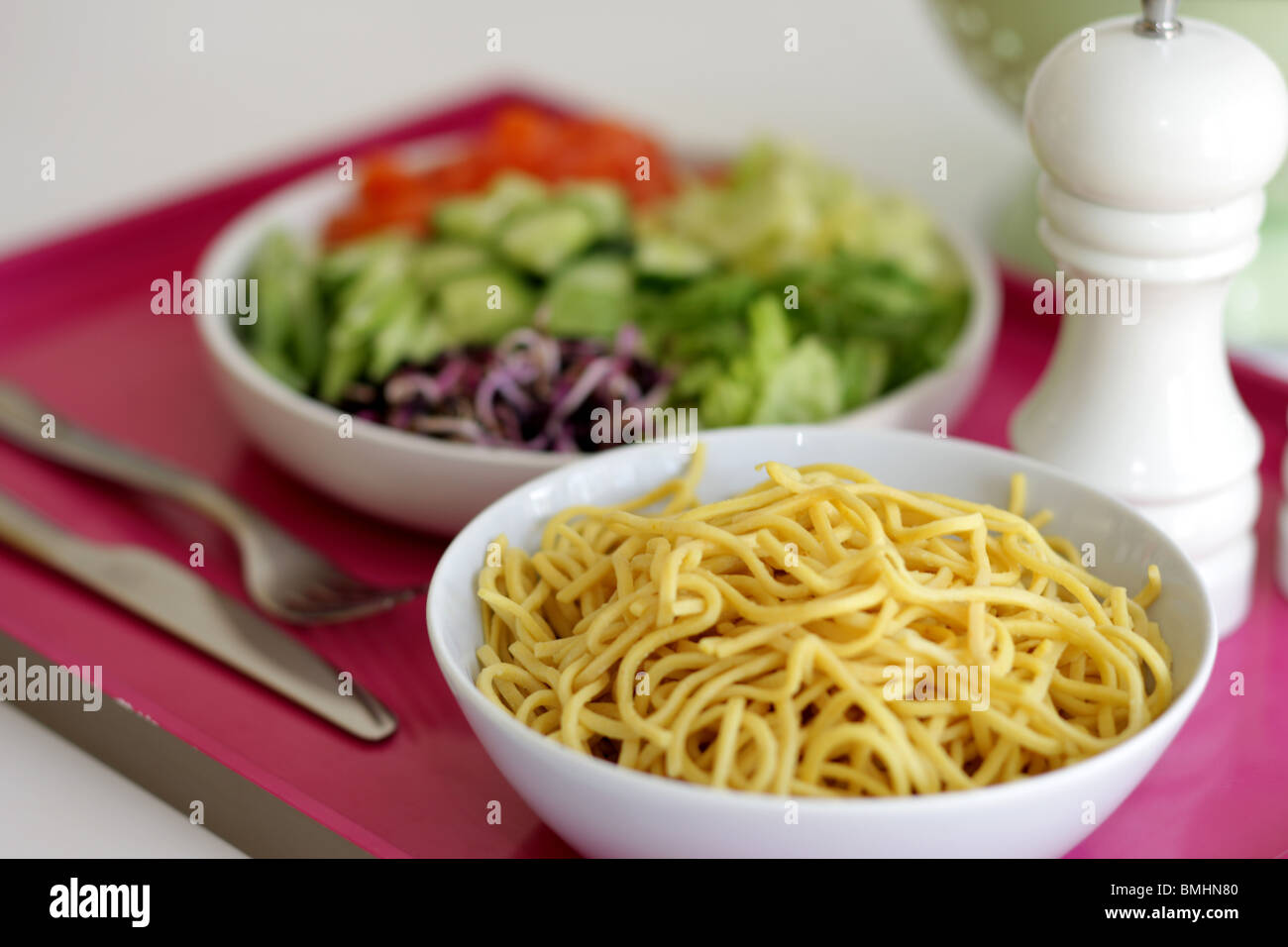 Bowl of Egg Noodles Stock Photo Alamy