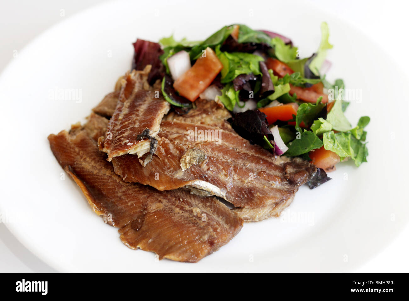 Tinned Fish and Salad Stock Photo Alamy
