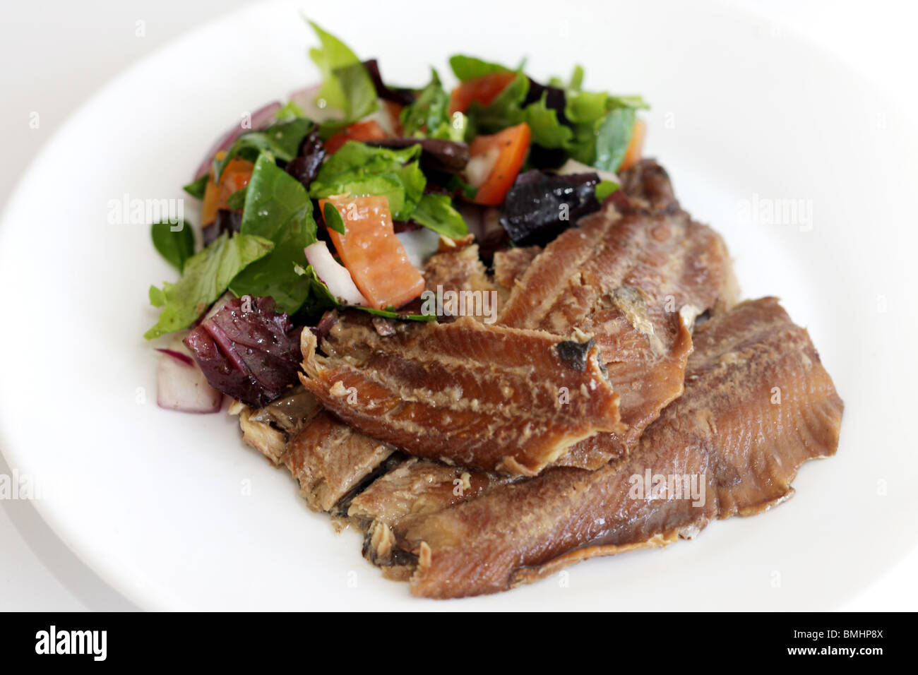 Tinned Fish and Salad Stock Photo Alamy