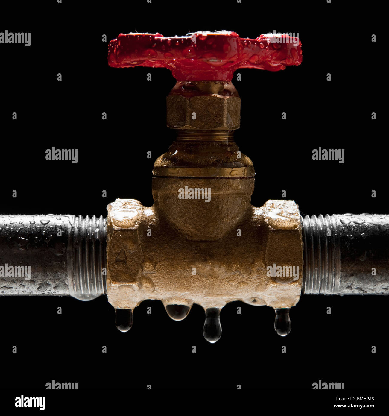 Dripping stop valve Stock Photo