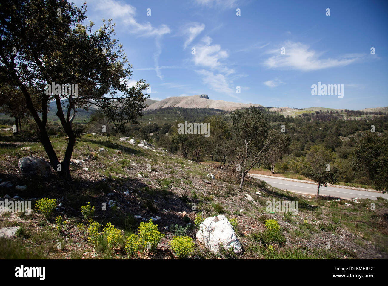 Landscape near ruins L'Atzuvieta village,  Vall d'Alcala Marina Alta, Alicante Province, Spain horizontal 106237 Spain10 Stock Photo