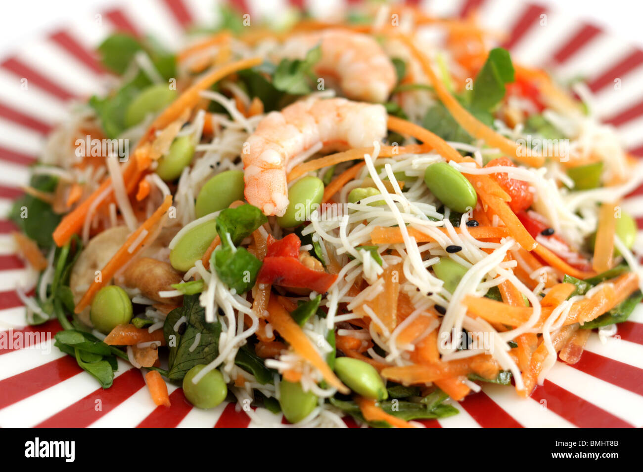 King Prawn Rice Noodle Salad Stock Photo Alamy