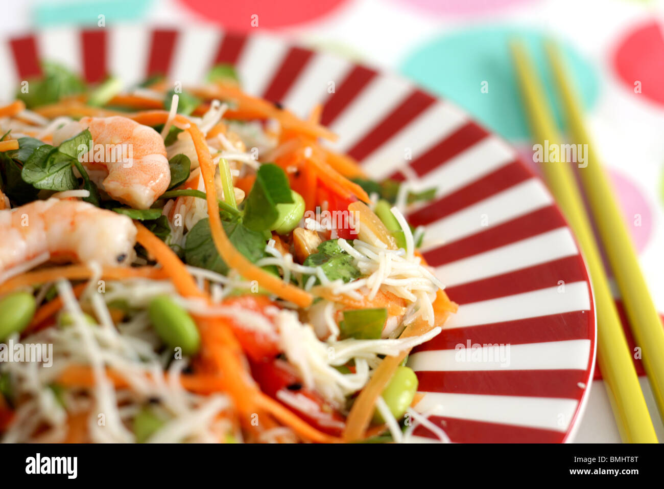 King Prawn Rice Noodle Salad Stock Photo - Alamy