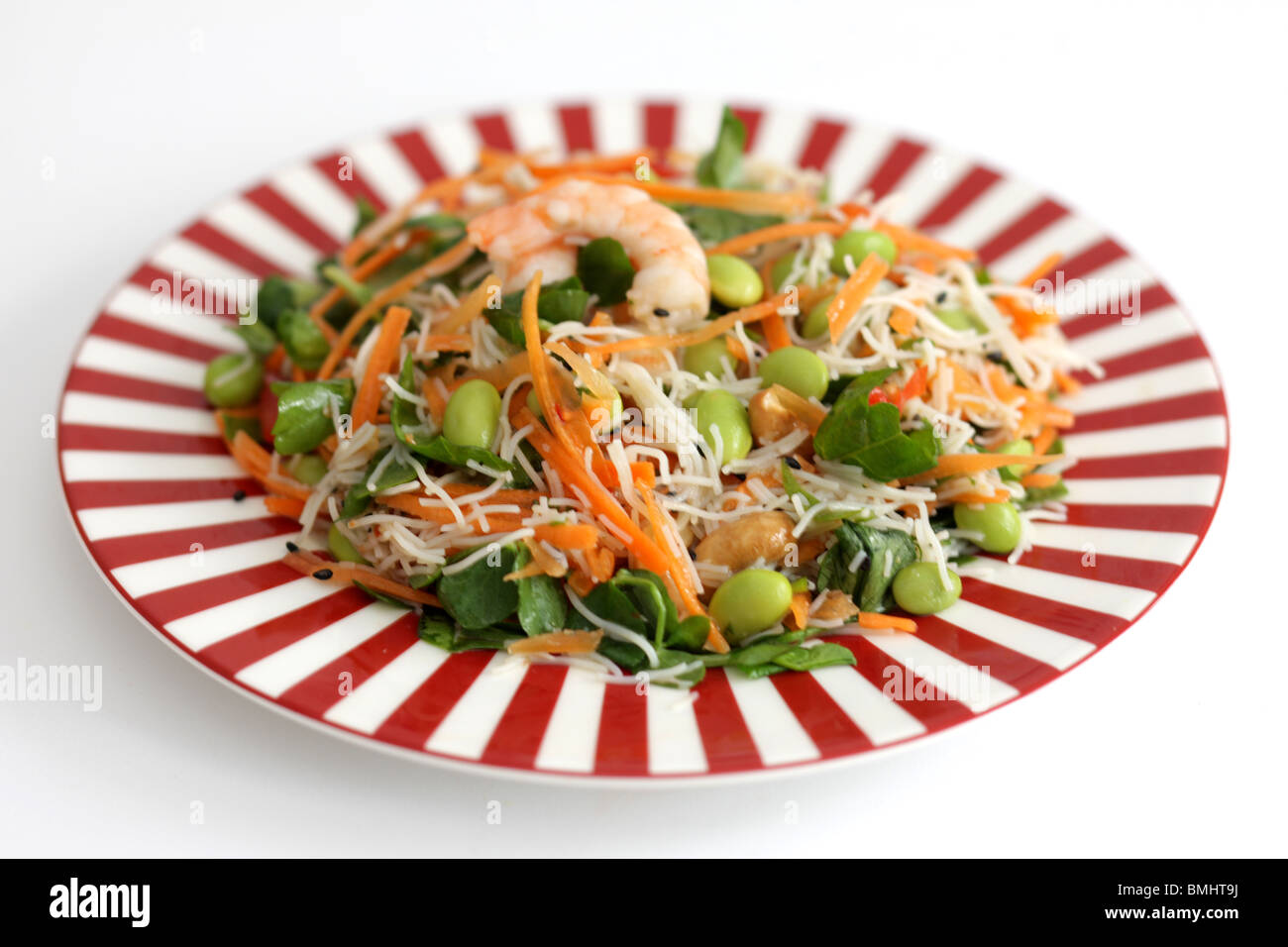 King Prawn Rice Noodle Salad Stock Photo Alamy