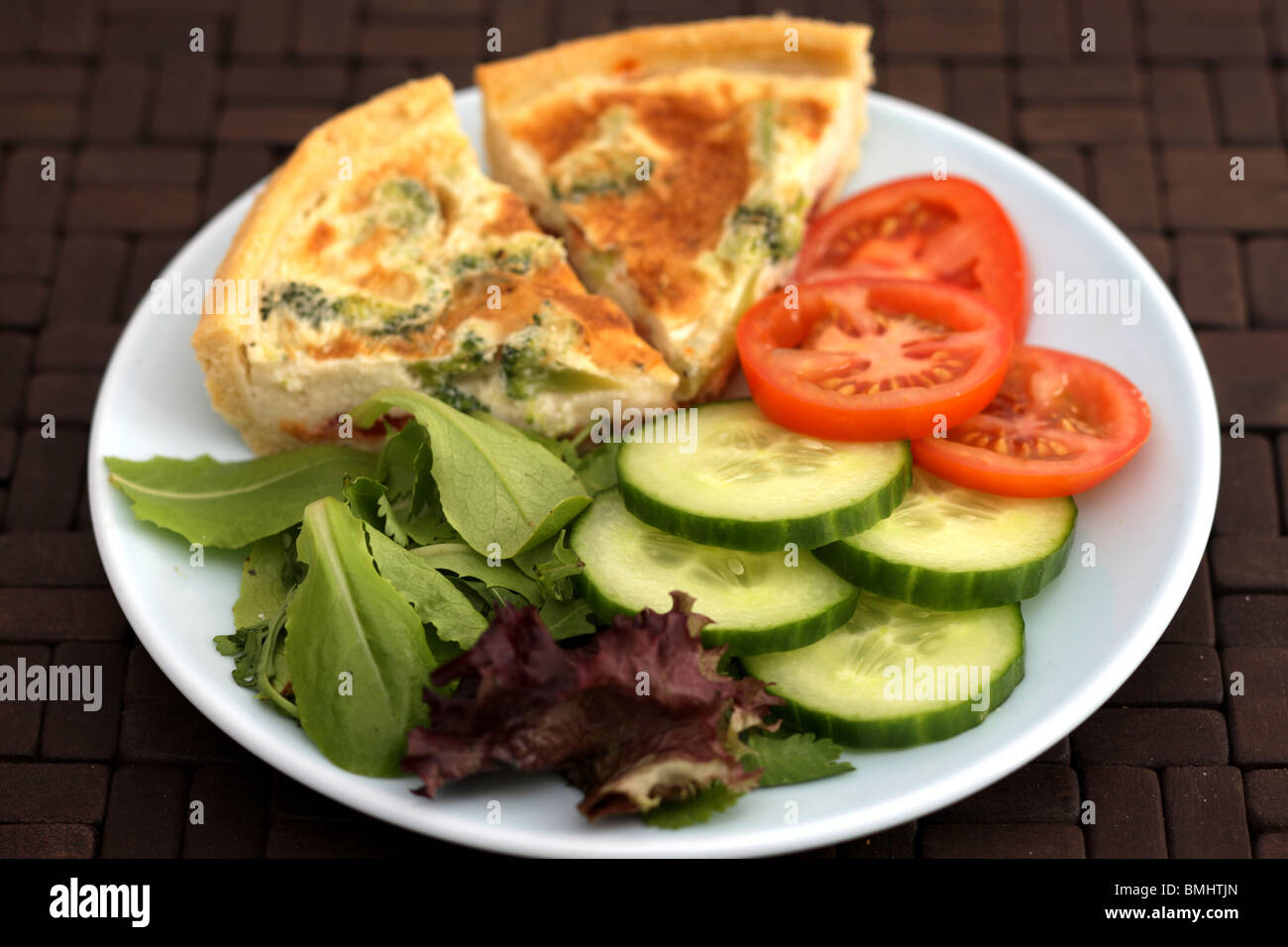 Broccoli Tomato and Cheese Quiche Stock Photo - Alamy