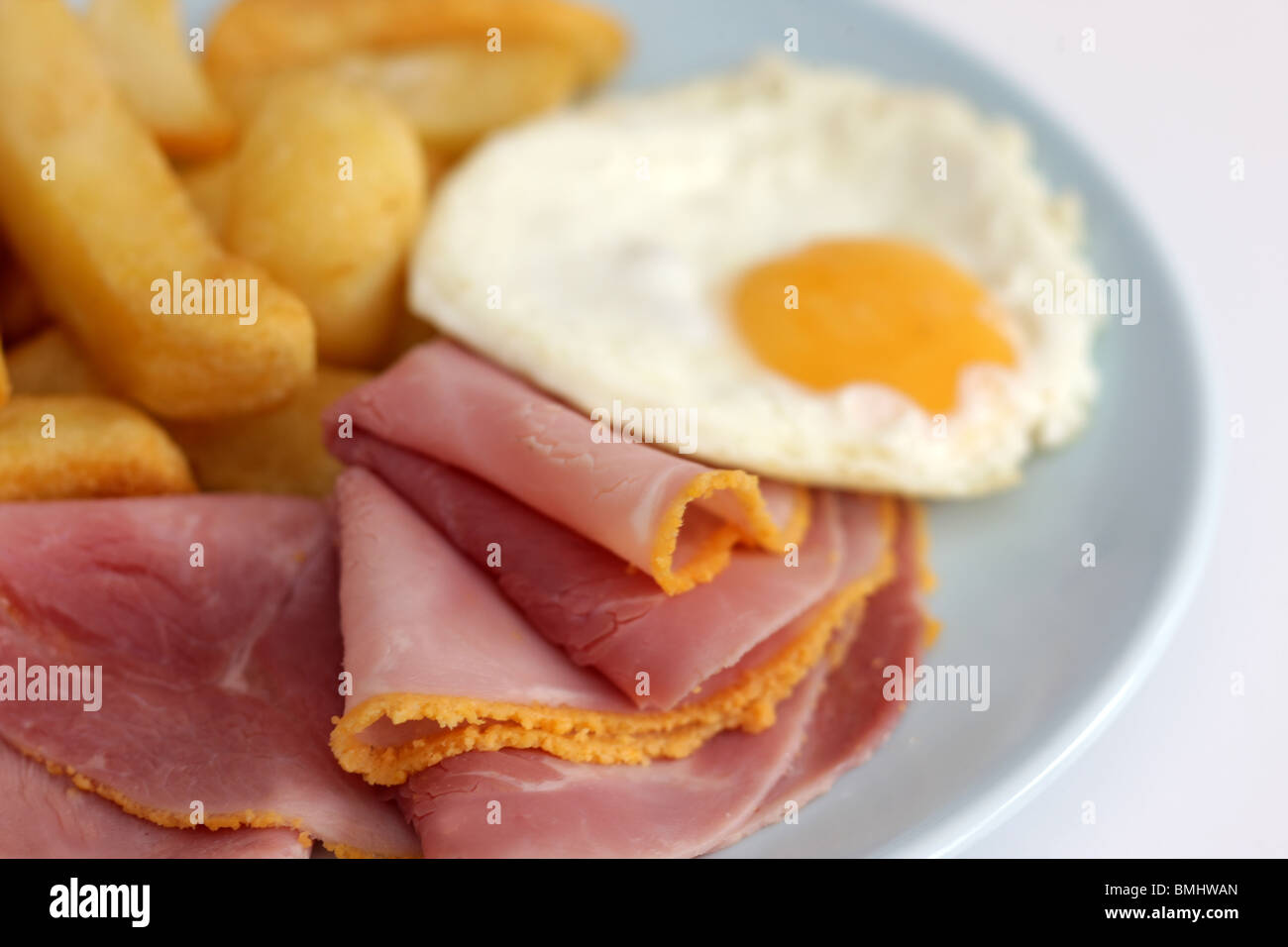 Ham Egg and Chips Stock Photo Alamy