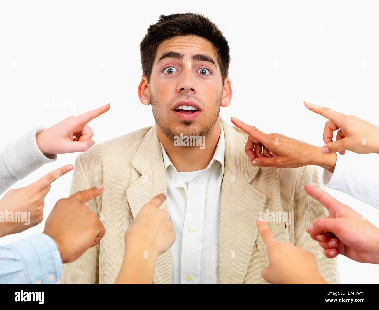 Point Out Someone Using Hand Hands pointing at man Stock Photo - Alamy