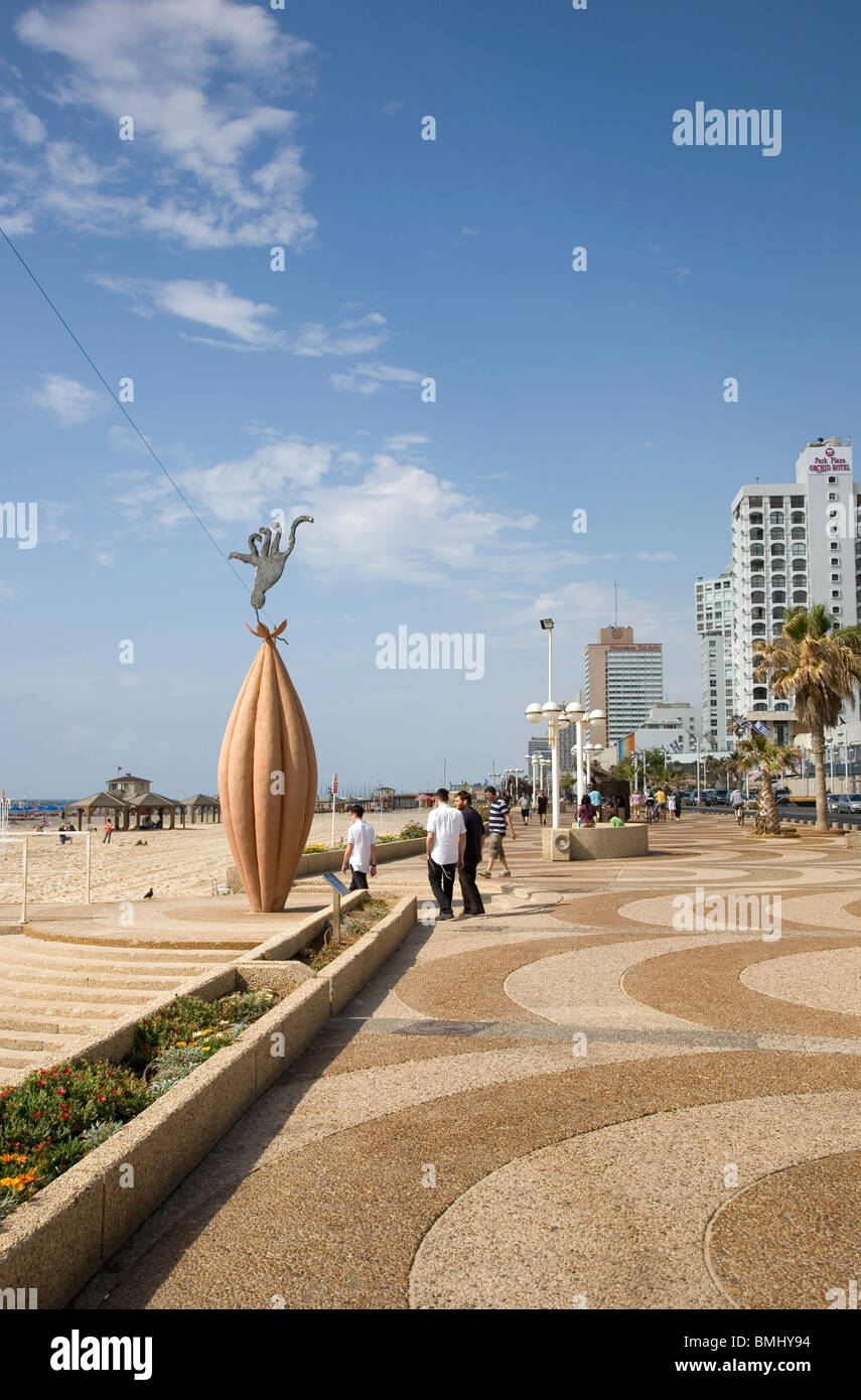 Ha-Tayelet Tel Aviv Esplanade - Israel Stock Photo
