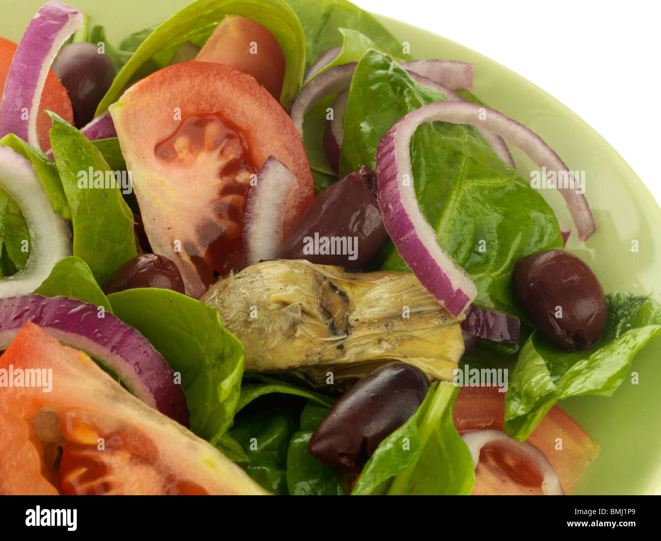 Baby Spinach Salad with Balsamic Vinegar Stock Photo - Alamy