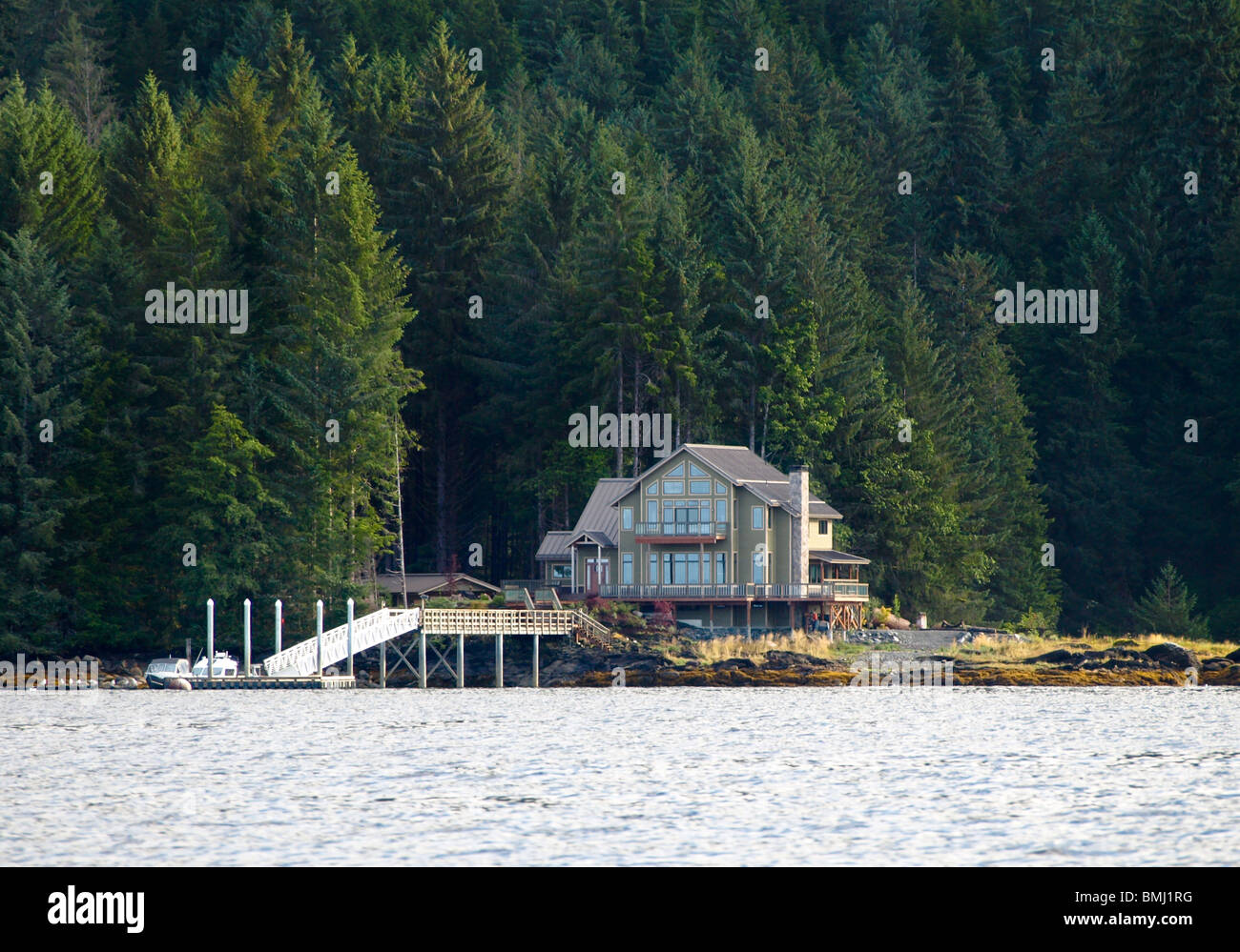 Secluded house in Alaska Stock Photo