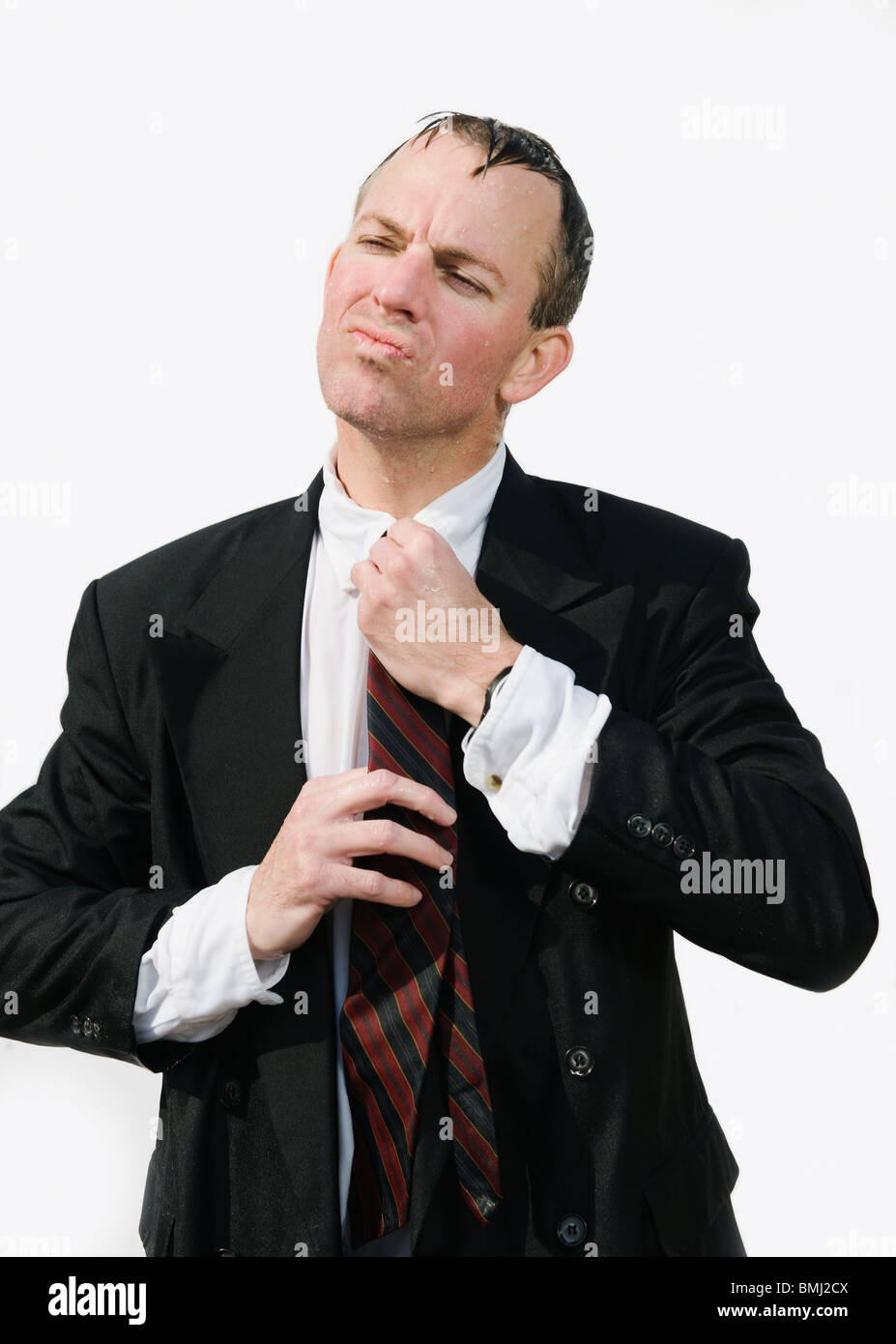 Soggy businessman Stock Photo