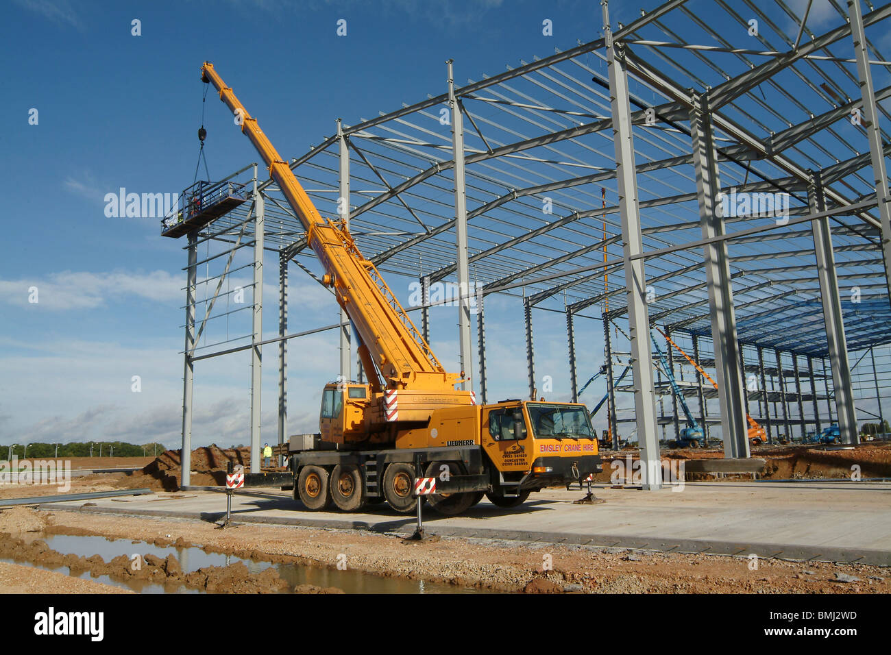 Huge mobile crane working on a building site in England Stock Photo Alamy