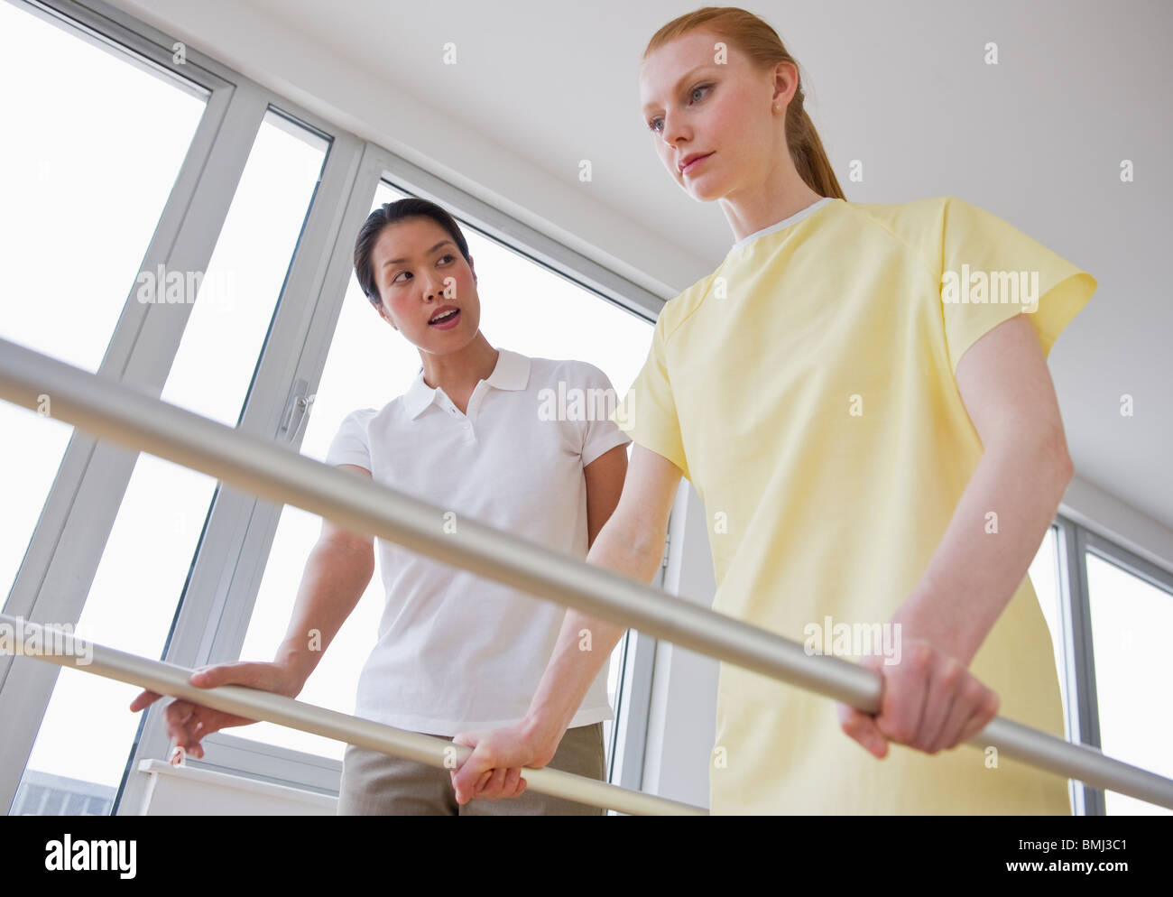 Patient doing physical therapy Stock Photo