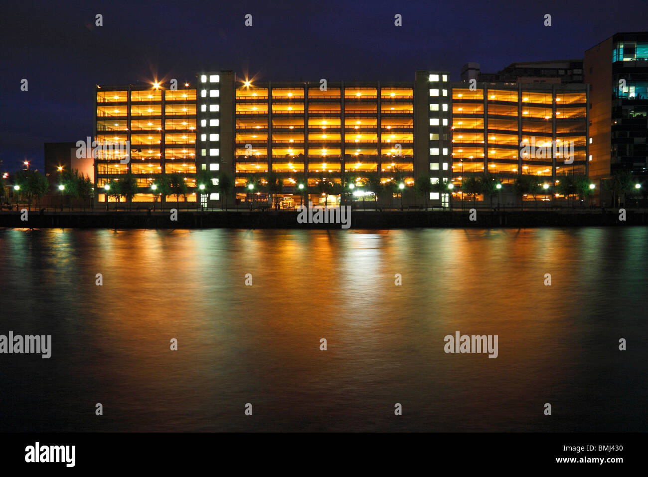 The multi storey car park of the Lowry Outlet Mall, Salford Quays