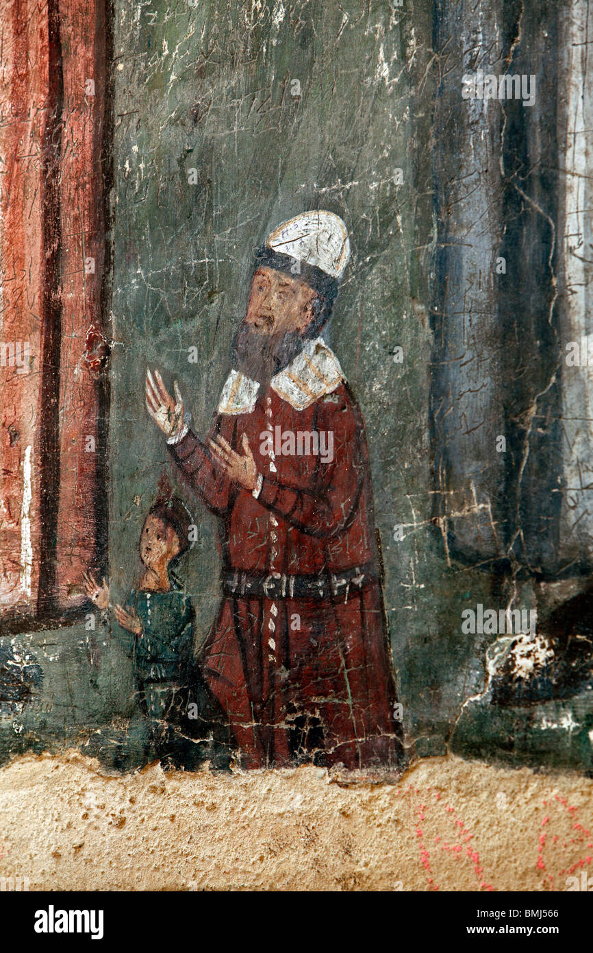 Israel,Jerusalem,St. Cross Monastery,Greek Orthodox Patriarchate,wall paintings,frescoes Stock Photo