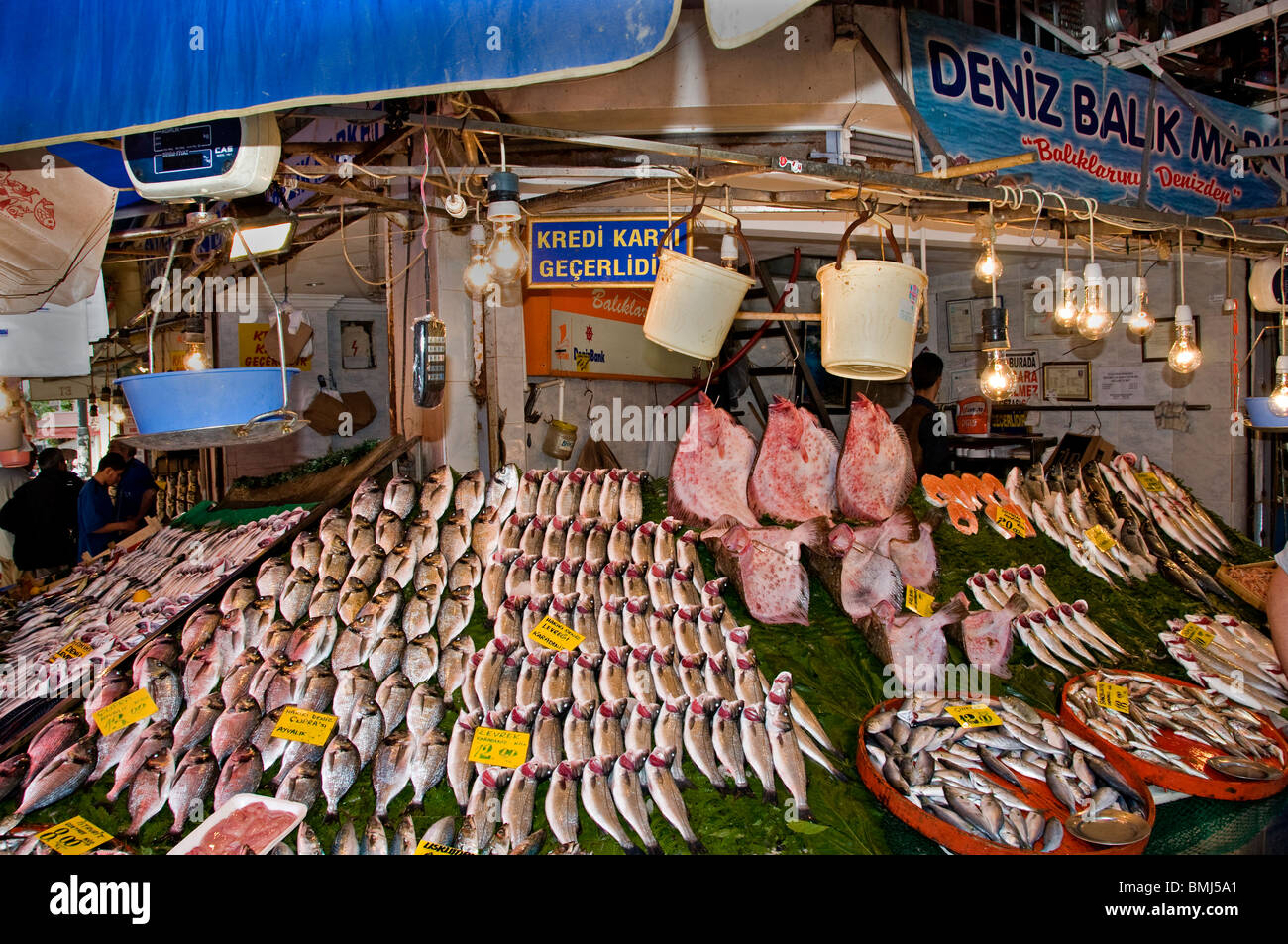 Kadikoy Istanbul Fish Market Fishmonger  Turkey Stock Photo