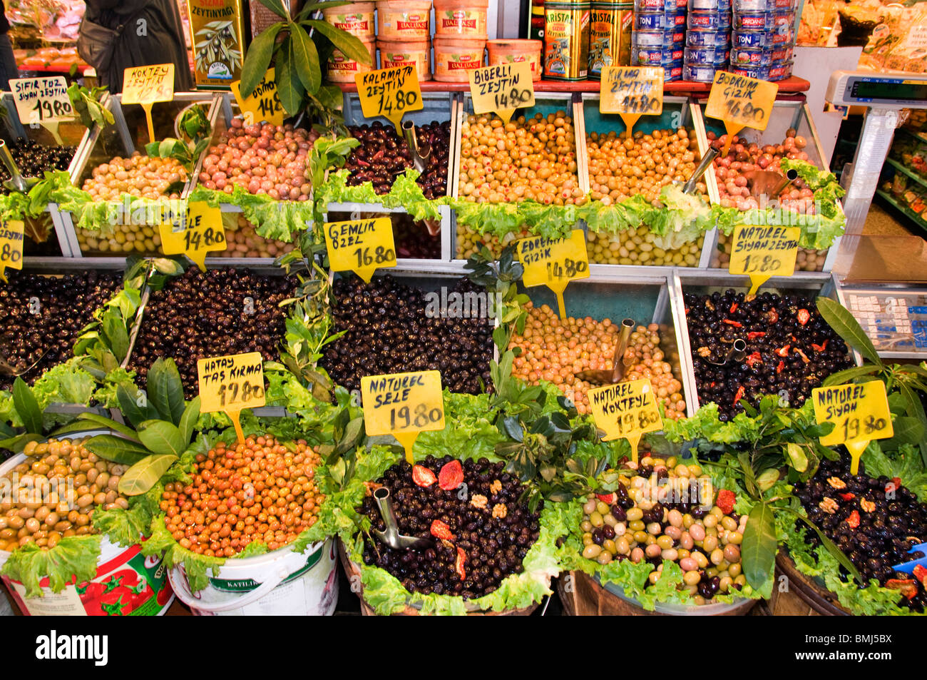 Kadikoy Istanbul  Market Greengrocer OlivesTurkey Stock Photo