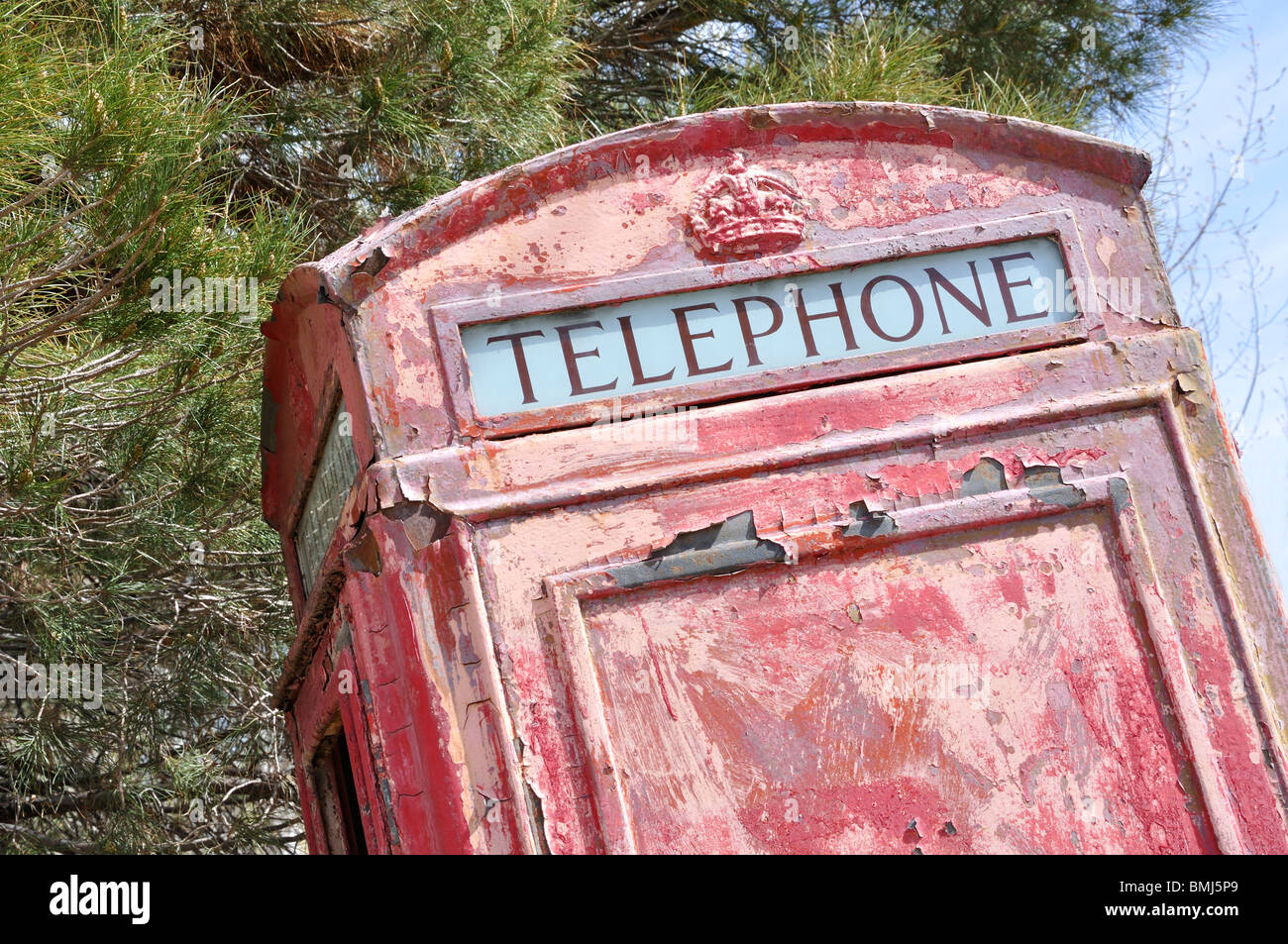 Old red telephone box Stock Photo Alamy