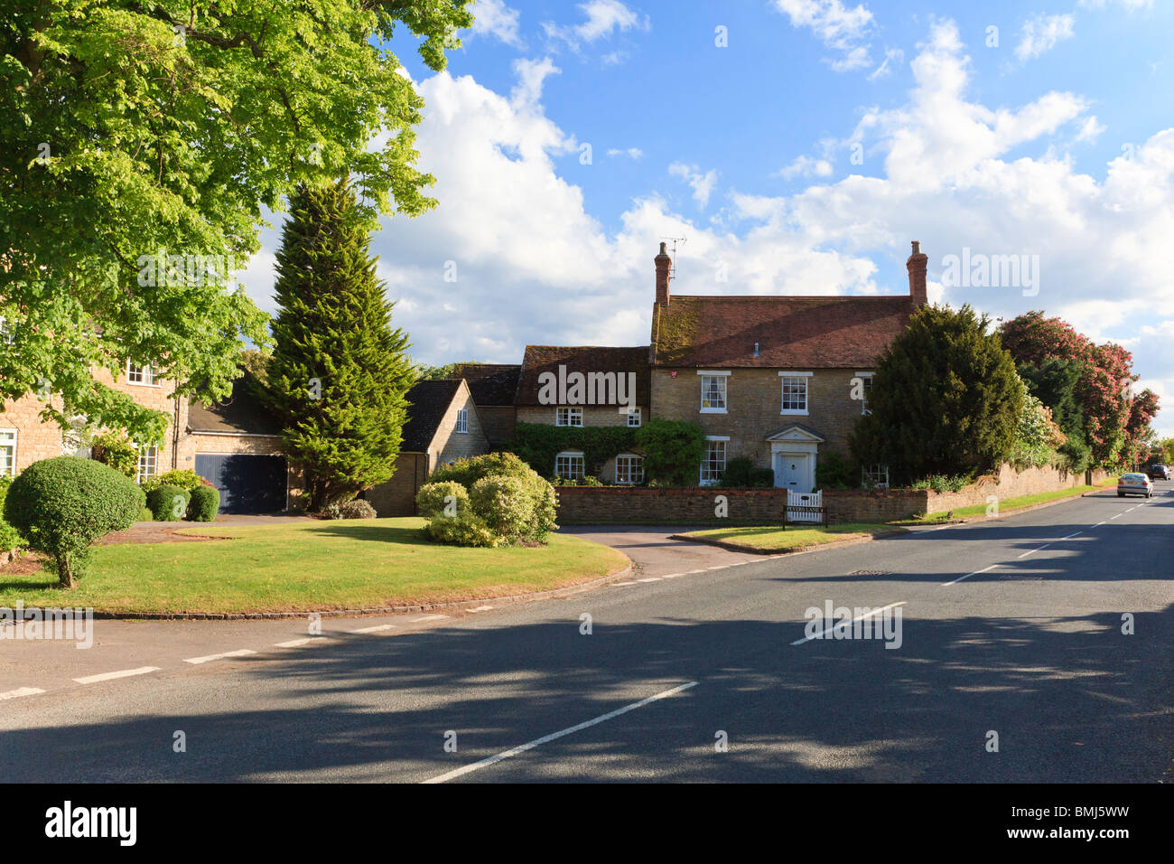Desirable properties in the village of Weston Underwood, Buckinghamshire, UK Stock Photo