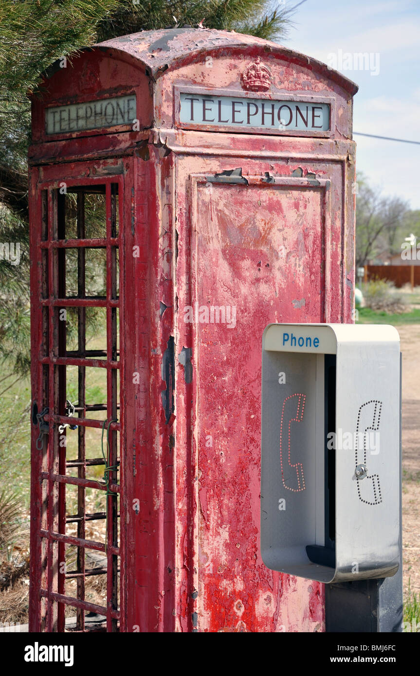 Old red telephone box Stock Photo Alamy
