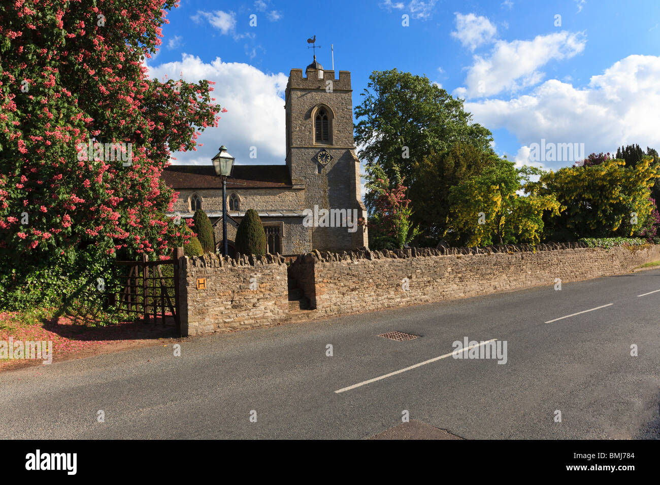 The attractive church of St Laurence, in the desirable village of Weston Underwood, Buckinghamshire, UK Stock Photo
