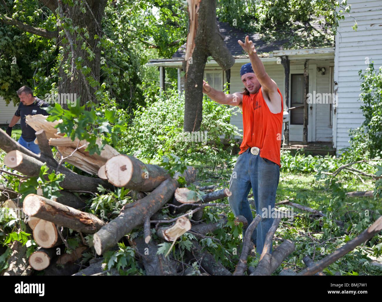 Dundee, Michigan Workers from Iroquois Tree Service clear trees