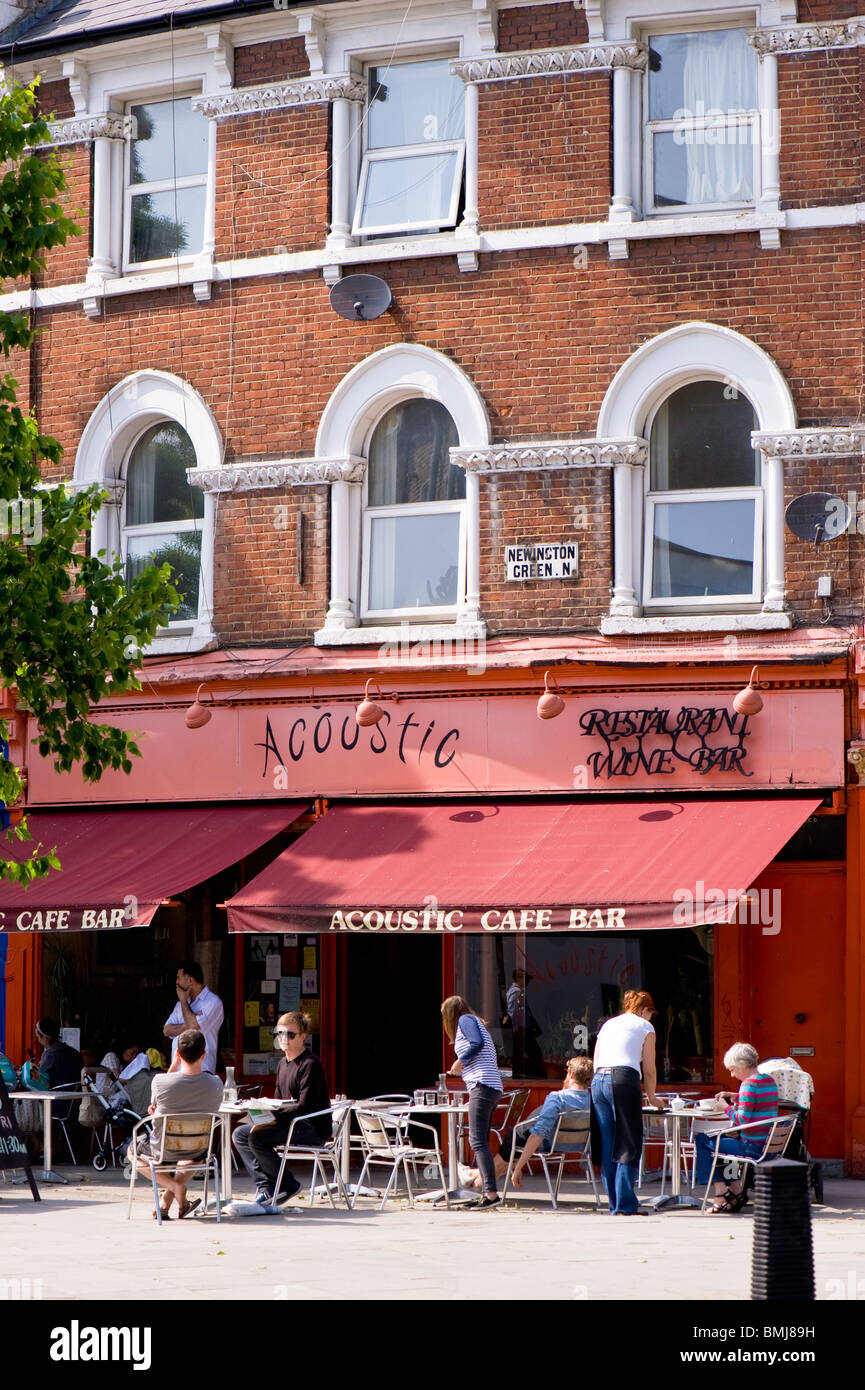 Cafe on Newington Green, Islington, London, United Kingdom Stock Photo