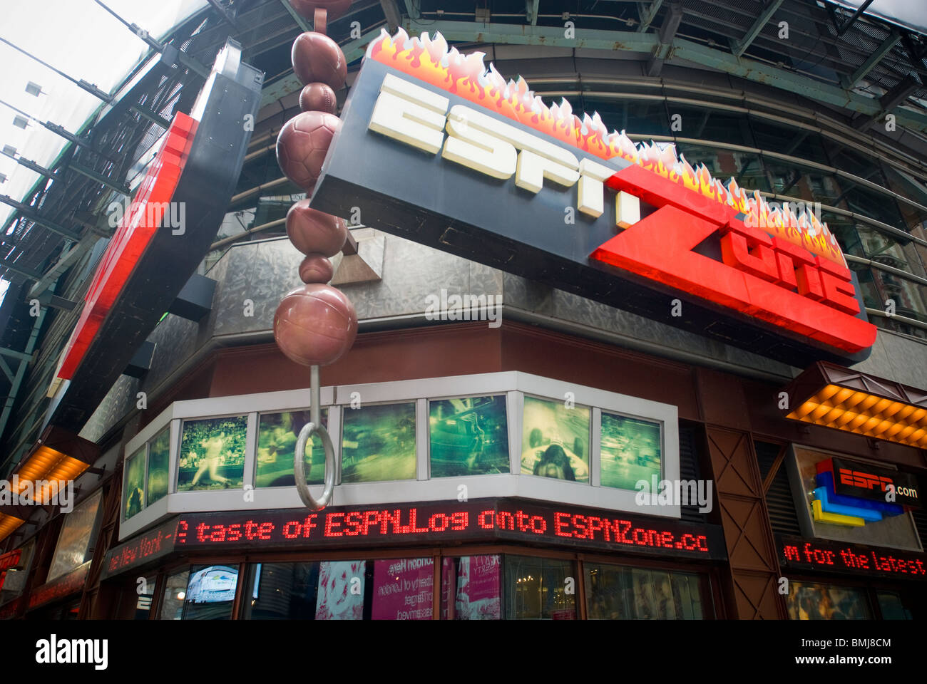 The ESPN Zone restaurant in Times Square in New York Stock Photo